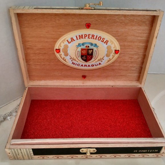 Original Suenos de Saundra Upcycled La Imperiosa Cigar Box Purse "SHINING STAR" - Picture 10 of 15